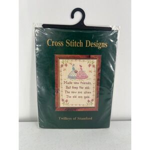 Twilleys of Stamford Cross Stitch Kit 744 New Friends Silver and Gold Sampler